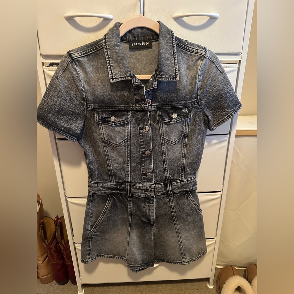Retrofete Black Denim Jumpsuit